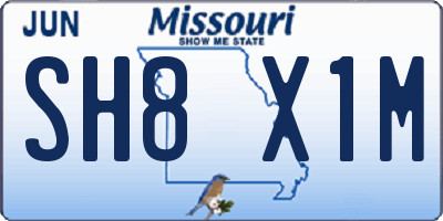 MO license plate SH8X1M