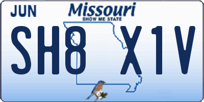 MO license plate SH8X1V