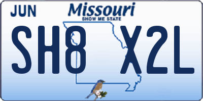 MO license plate SH8X2L
