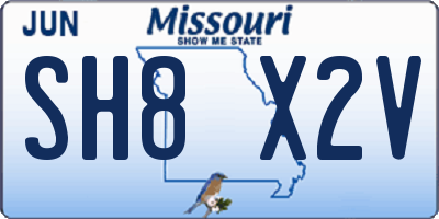 MO license plate SH8X2V