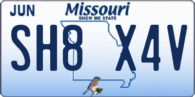MO license plate SH8X4V