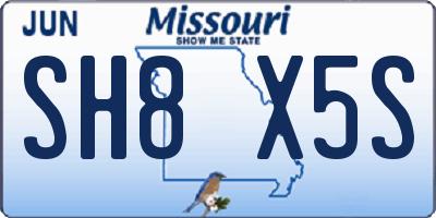 MO license plate SH8X5S