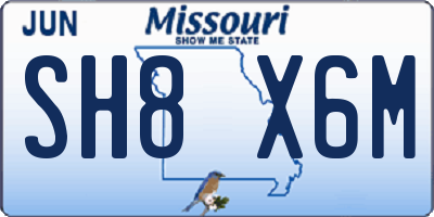 MO license plate SH8X6M