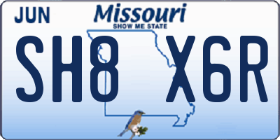 MO license plate SH8X6R
