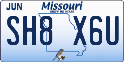 MO license plate SH8X6U