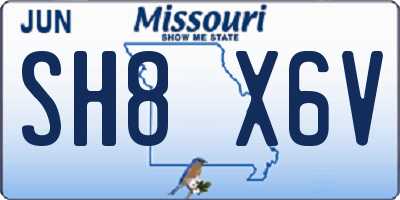 MO license plate SH8X6V
