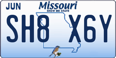 MO license plate SH8X6Y