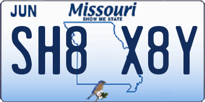 MO license plate SH8X8Y