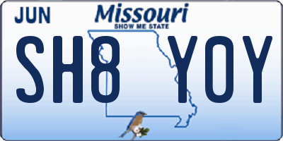MO license plate SH8Y0Y