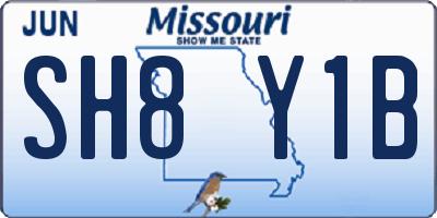MO license plate SH8Y1B