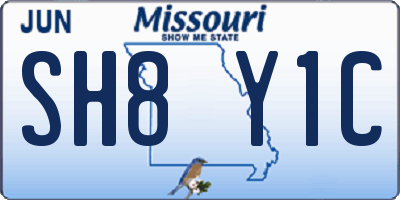 MO license plate SH8Y1C