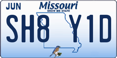 MO license plate SH8Y1D