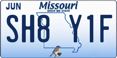 MO license plate SH8Y1F