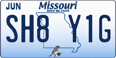 MO license plate SH8Y1G