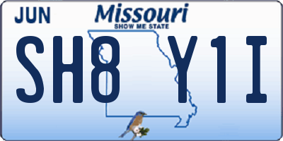 MO license plate SH8Y1I
