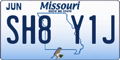 MO license plate SH8Y1J