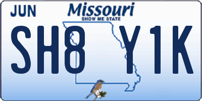 MO license plate SH8Y1K