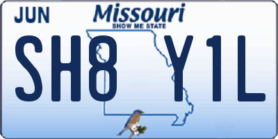 MO license plate SH8Y1L