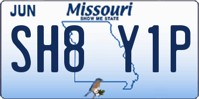 MO license plate SH8Y1P
