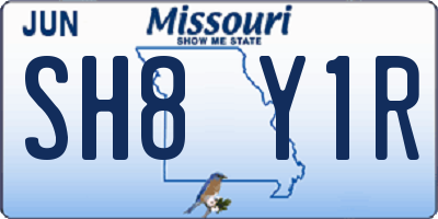 MO license plate SH8Y1R