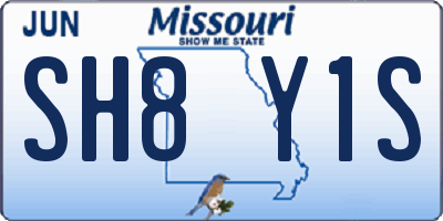 MO license plate SH8Y1S