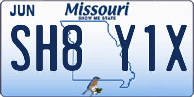 MO license plate SH8Y1X