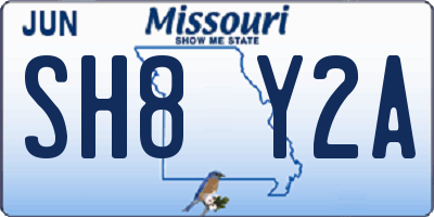 MO license plate SH8Y2A