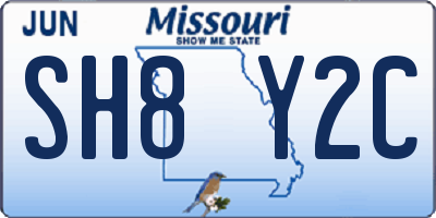 MO license plate SH8Y2C