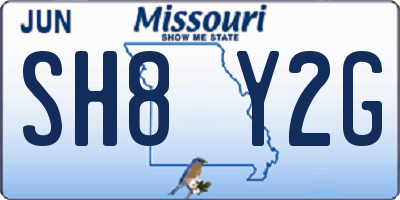 MO license plate SH8Y2G