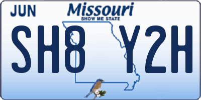 MO license plate SH8Y2H