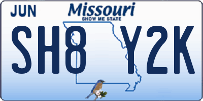 MO license plate SH8Y2K