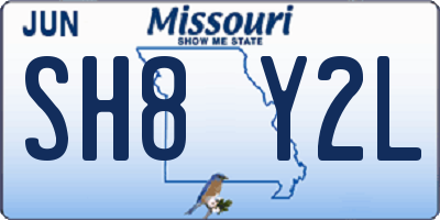 MO license plate SH8Y2L
