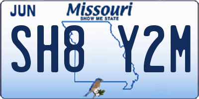 MO license plate SH8Y2M