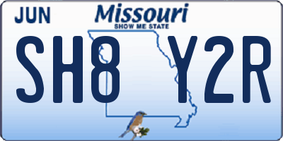 MO license plate SH8Y2R