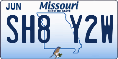 MO license plate SH8Y2W
