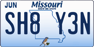 MO license plate SH8Y3N