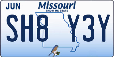 MO license plate SH8Y3Y