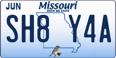 MO license plate SH8Y4A