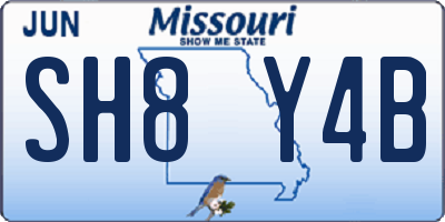 MO license plate SH8Y4B