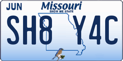 MO license plate SH8Y4C