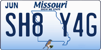 MO license plate SH8Y4G