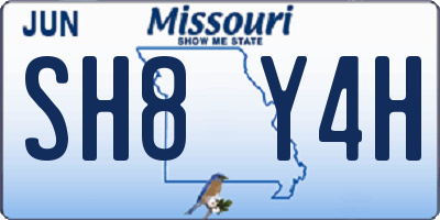 MO license plate SH8Y4H