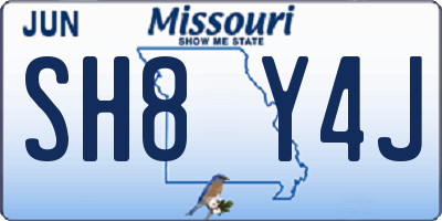 MO license plate SH8Y4J