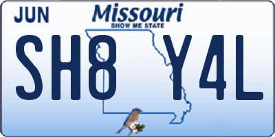 MO license plate SH8Y4L