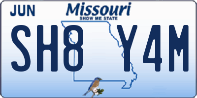MO license plate SH8Y4M