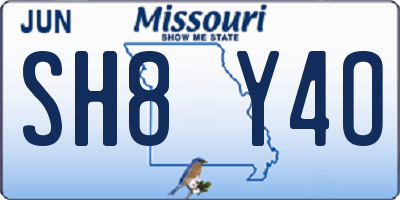 MO license plate SH8Y4O