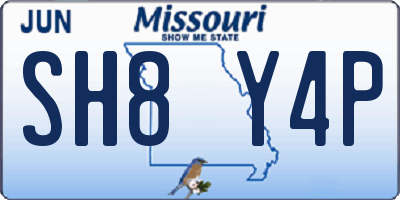 MO license plate SH8Y4P