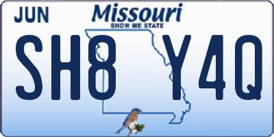 MO license plate SH8Y4Q
