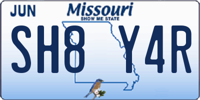 MO license plate SH8Y4R