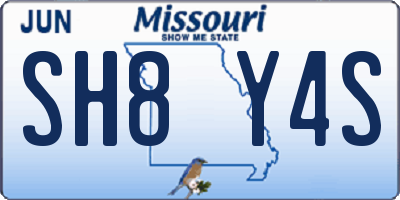 MO license plate SH8Y4S